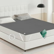 GRUENERDE Conductive Grounding Bed Sheets for Better Sleep with 15ft Cord 10% Pure Silver Fiber 27x52in Gray